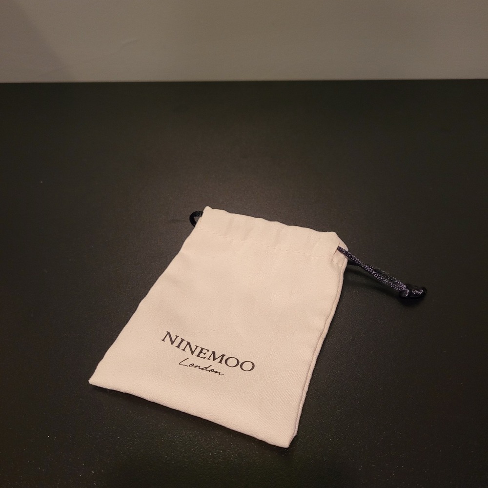 Ninemoo London Jewelry Dust Bag Drawstring Storage Pouch, Cream Black